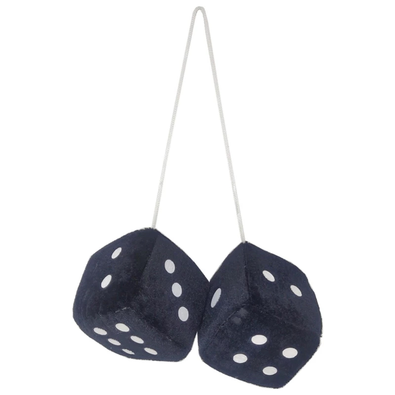 Fuzzy Dice for Rear View Mirror, Black Fuzzy Dice for Car Mirror