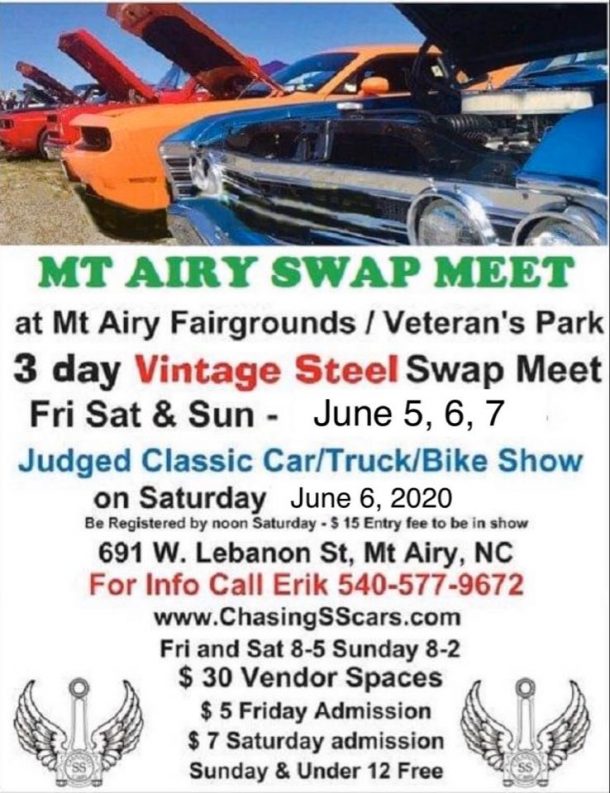 Chasing Cars Car Show/Swap Meet Mount Airy NC - CarShowSafari.com