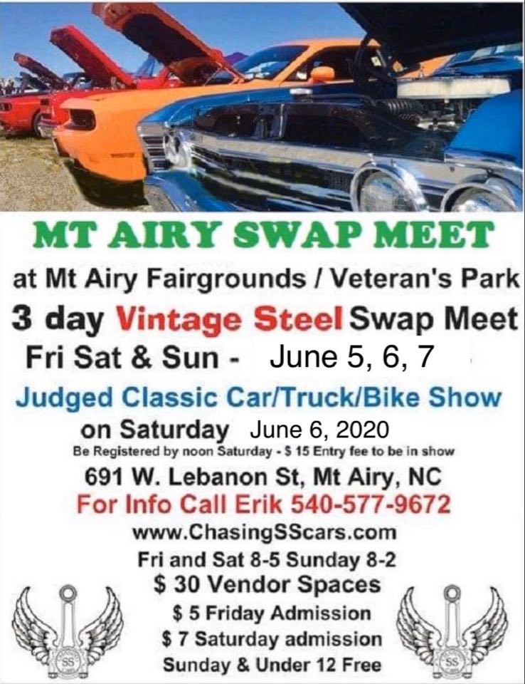 Chasing Cars Car Show/Swap Meet Mount Airy NC