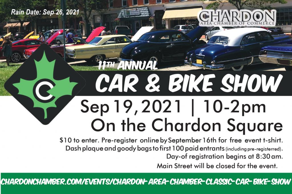 Chardon Area Chamber of Commerce's 11th Annual Car + Bike Show