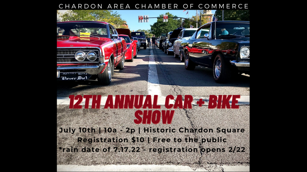 Chardon Area Chamber of Commerce 12th Annual Car + Bike Show