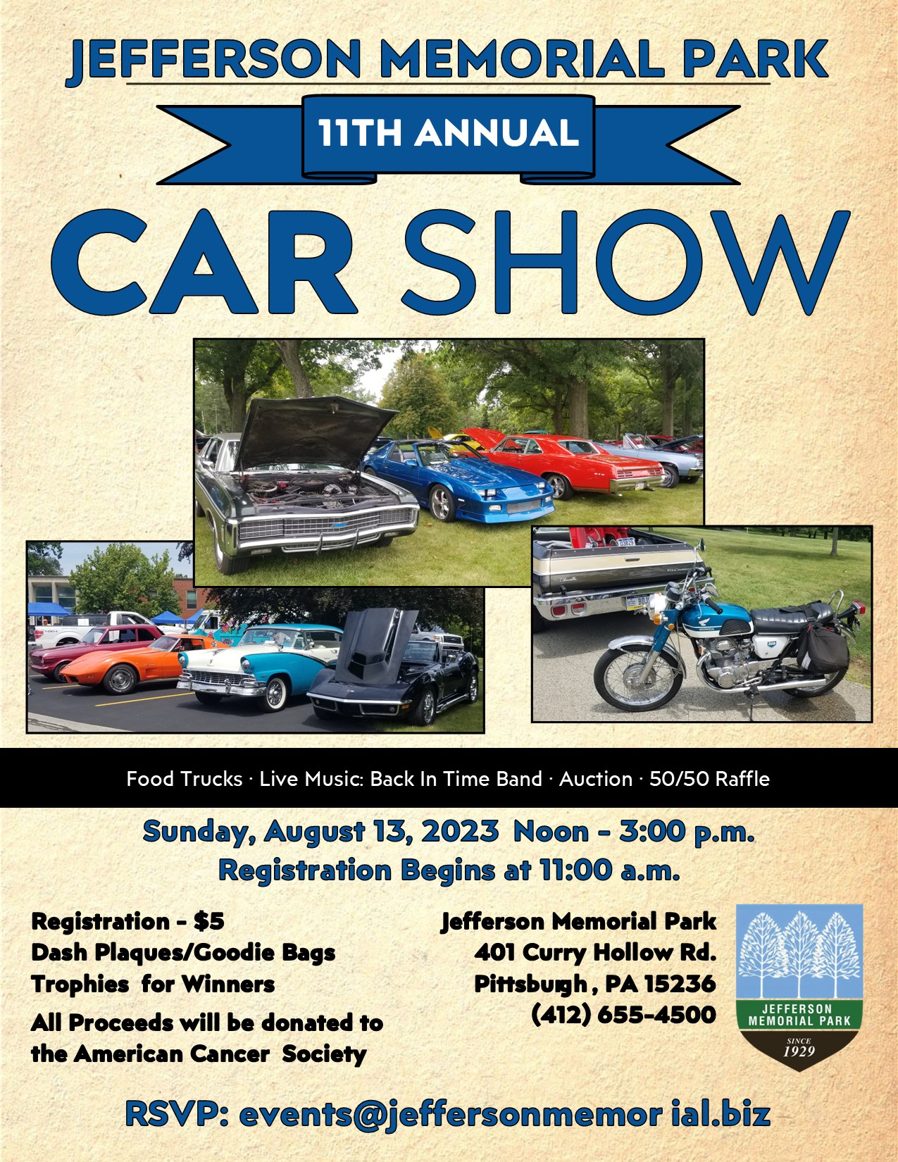 Jefferson Memorial Park's 11th Annual Car Show 401 Curry Hollow Road