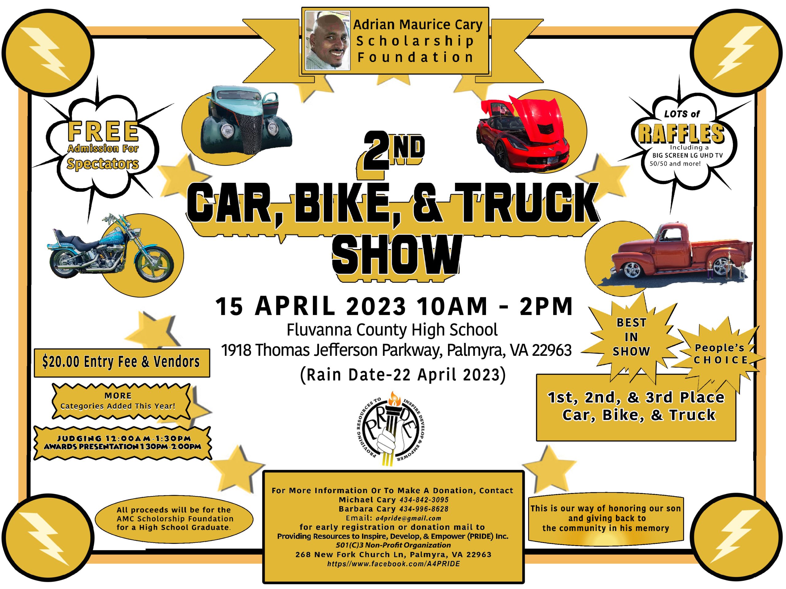 Adrian Maurice Cary Scholarship Foundation Car, Bike & Truck Show ...