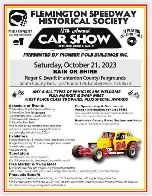 Flemington Speedway Historical Society's 12th Annual Car Show